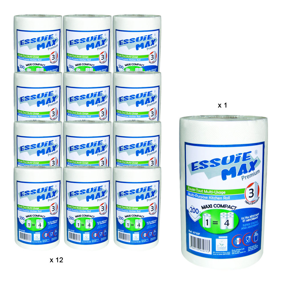 Sopalin Maxi Rouleaux Décoré – x18 Maxi Rouleaux = 36 rouleaux classiques –  Triple épaisseur – Demi-feuilles – Emballage 80% plastique recyclé –