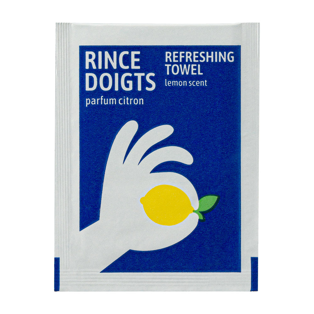 Rince-doigts citron jetables 14,5x4cm - par 1280 - RETIF