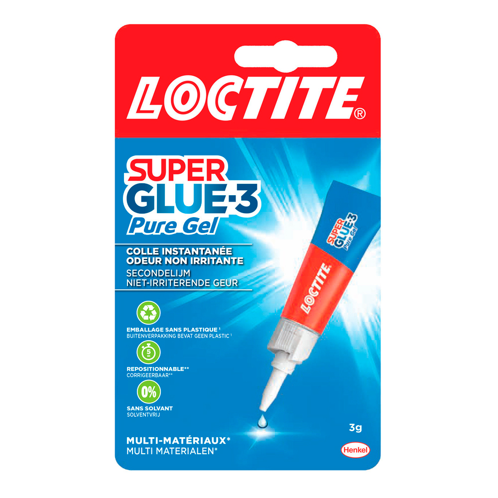 Super Glue Loctite Henkel Tube de 3G de colle Cyanoacrylate SuperGlue 3 -  prix pas cher chez iOBURO- prix pas cher chez iOBURO