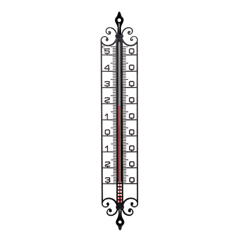 Thermometre décoratif extérieur en émail noir